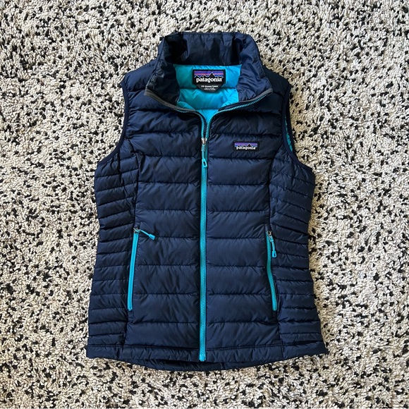 Patagonia Puffer Vest Navy Blue Full Zip Women’s Size XS - Picture 12 of 14